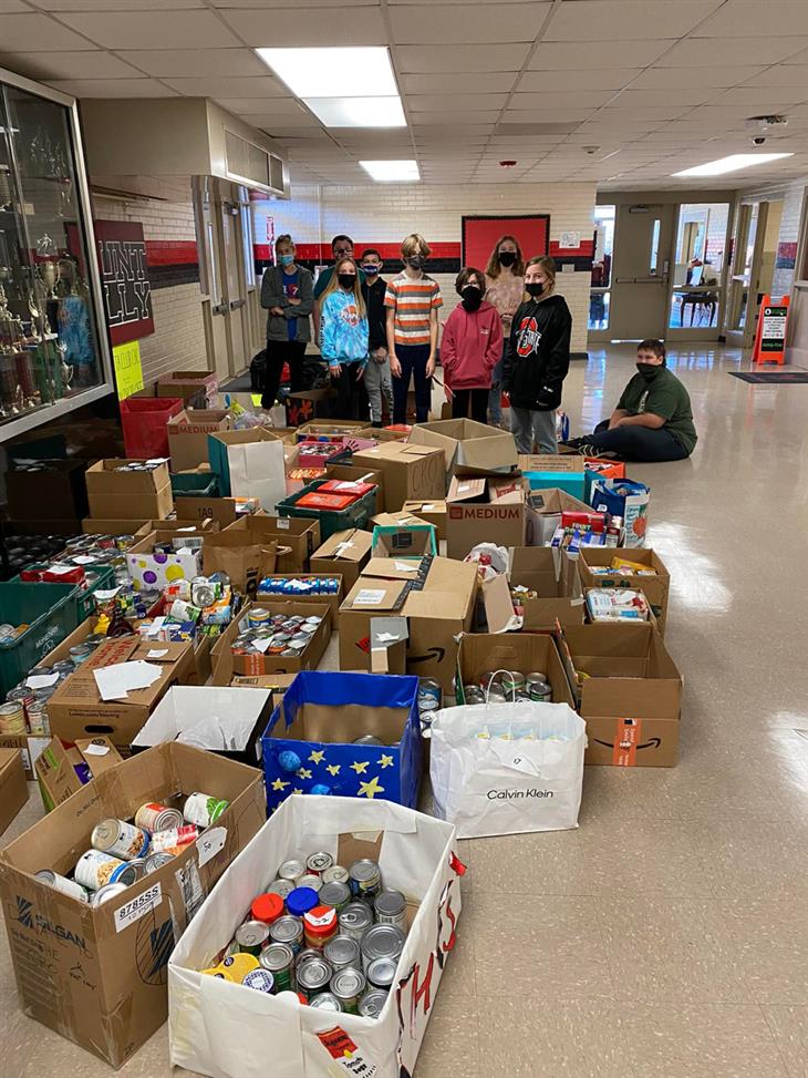 Mount Holly Middle collected more than 2,100 canned goods for the Community Relief Organization of Mount Holly.  